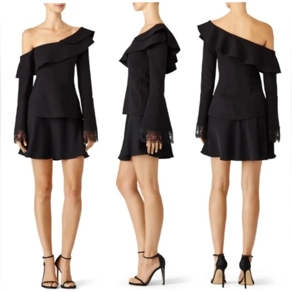 Nicholas Crepe One-shoulder Top In Black - Picture 6 of 6